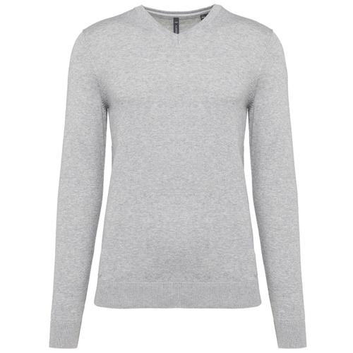 Pull Col V Homme Écoresponsable - K980 - Gris Clair Heather