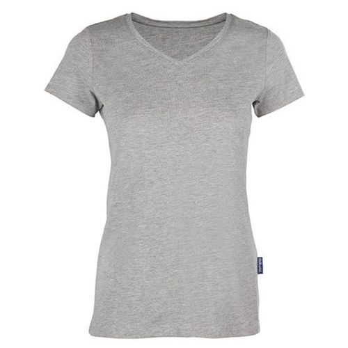 T-Shirt Manches Courtes Col V - Femme - Hrm202 - Gris Chiné
