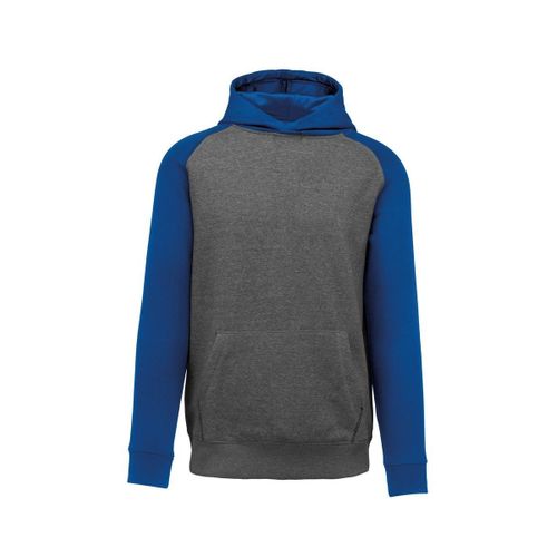 Sweat À Capuche Bicolore Enfant - Ado - Pa370 - Bleu Roi Et Gris