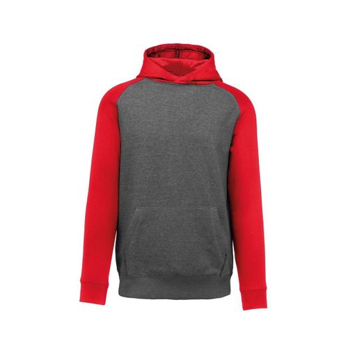 Sweat À Capuche Bicolore Enfant - Ado - Pa370 - Rouge Et Gris