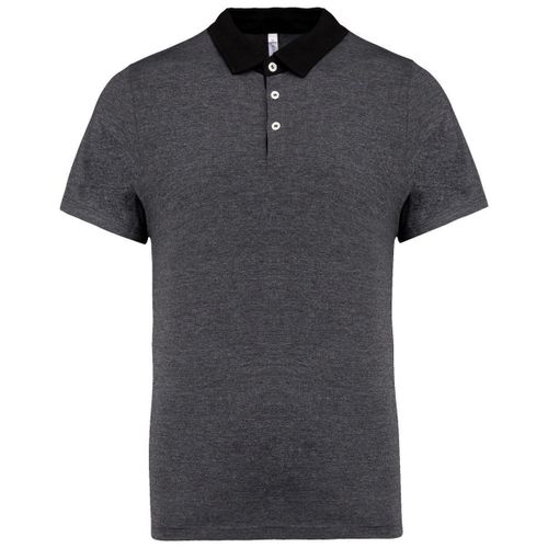 Polo Bicolore Pour Homme - K260 - Gris Foncé Et Noir