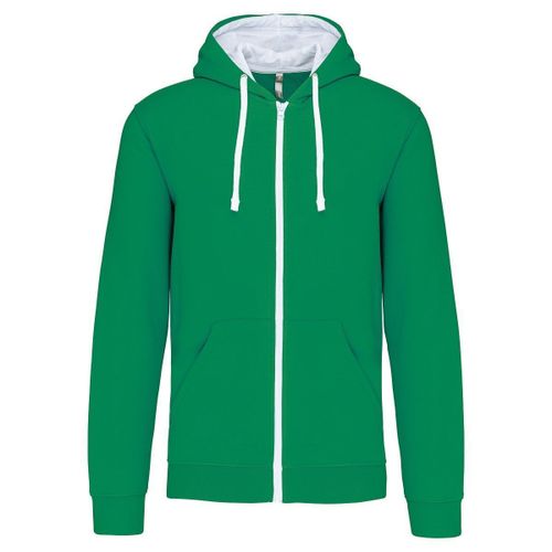 Veste À Capuche Contrastée - Homme - K466 - Vert Kelly Et Blanc