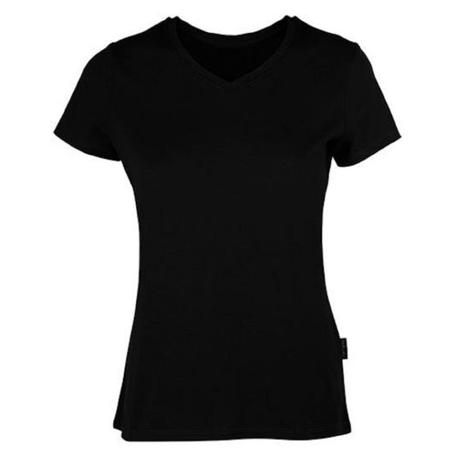 T-Shirt Manches Courtes Col V - Femme - Hrm202 - Noir