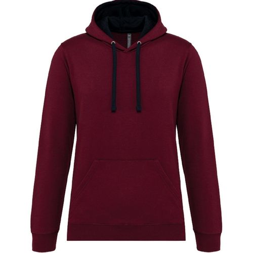 Sweat À Capuche Contrastée - Homme - K446 - Rouge Bordeaux Et Marine