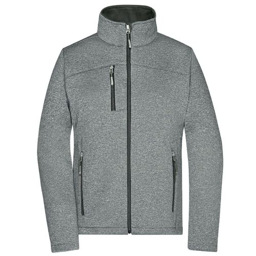Veste Softshell - Femme - Jn1147 - Gris Chiné Et Noir