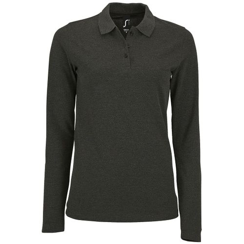 Polo Manches Longues - Femme - 02083 - Gris Anthracite Chiné