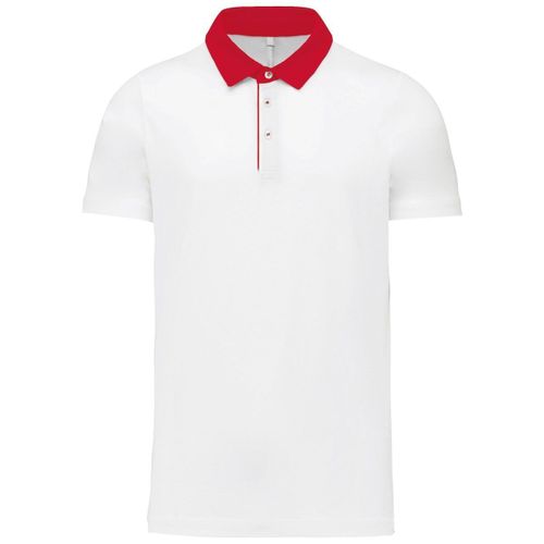 Polo Bicolore Pour Homme - K260 - Blanc Et Rouge