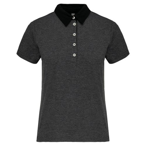 Polo Bicolore Pour Femme - K261 - Gris Et Noir