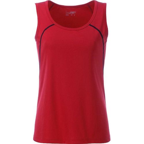 Débardeur Running Respirant - Femme - Jn493 - Rouge Et Noir