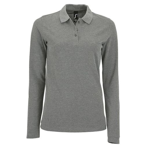 Polo Manches Longues - Femme - 02083 - Gris Chiné