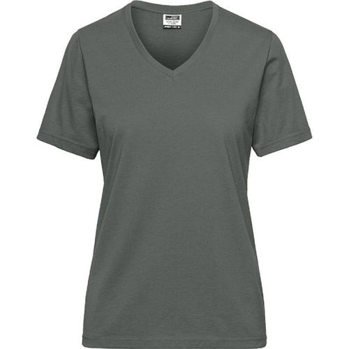 T-Shirt De Travail Bio Col V - Femme - Jn1807 - Gris Foncé