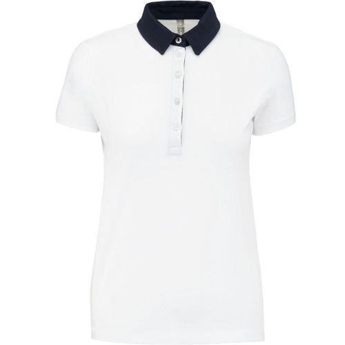 Polo Bicolore Pour Femme - K261 - Blanc Et Marine