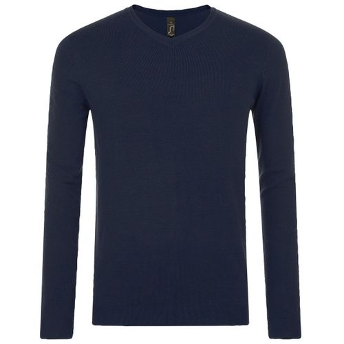 Pull Classique Col V - Homme - 01710 - Bleu Marine