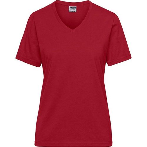 T-Shirt De Travail Bio Col V - Femme - Jn1807 - Rouge