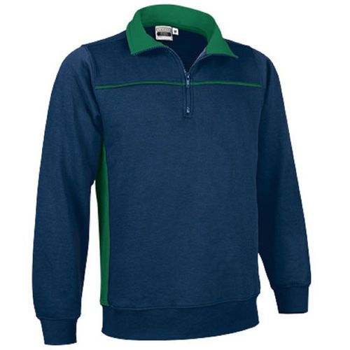 Sweat Bicolore - Homme - Réf Thunder - Bleu Marine Et Vert Kelly