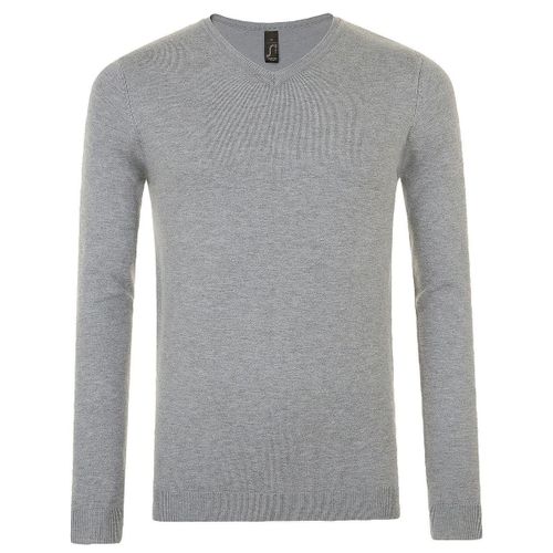 Pull Classique Col V - Homme - 01710 - Gris Chiné