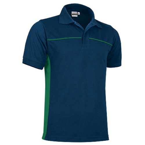 Polo Manches Courtes Bicolore - Homme - Réf Thunder - Bleu Marine Et Vert Kelly