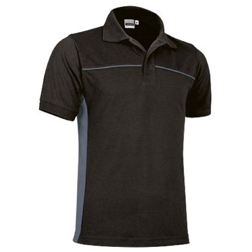 Polo Manches Courtes Bicolore - Homme - Réf Thunder - Noir Et Gris