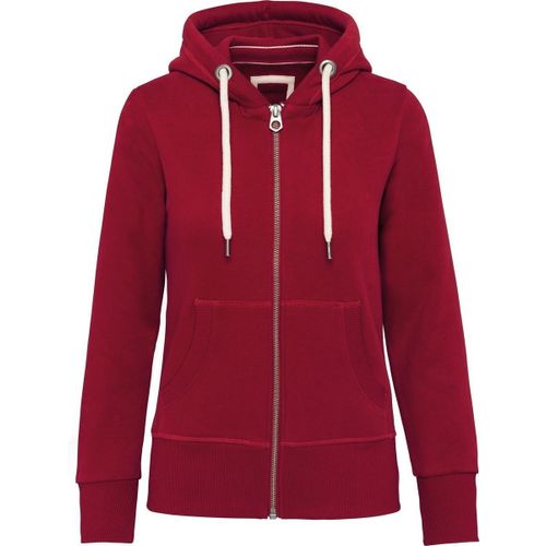 Veste À Capuche Aspect Vintage - Femme - Kv2307 - Rouge Foncé