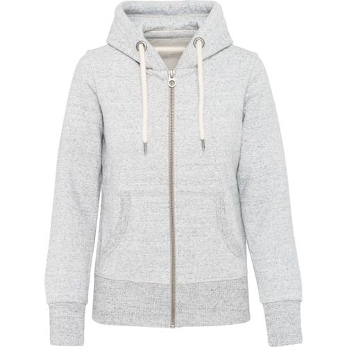 Veste À Capuche Aspect Vintage - Femme - Kv2307 - Blanc Chiné Ash