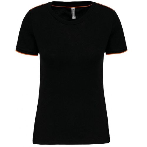 T-Shirt Professionnel Daytoday Pour Femme - Wk3021 - Noir Et Orange