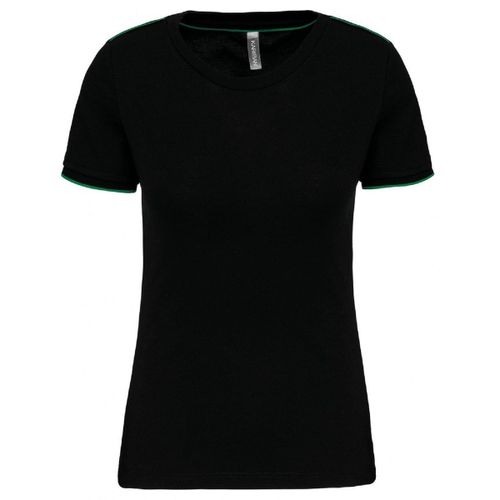 T-Shirt Professionnel Daytoday Pour Femme - Wk3021 - Noir Et Vert Kelly