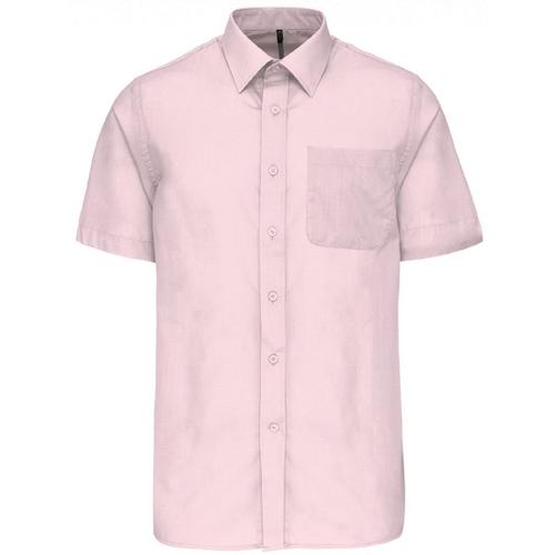 Chemise Popeline Manches Courtes - K551- Rose Clair - Homme