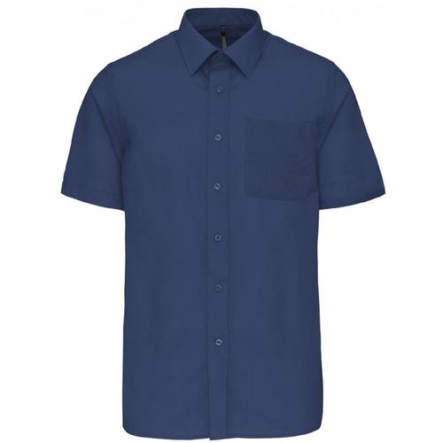 Chemise Popeline Manches Courtes - K551- Bleu Deep Blue - Homme