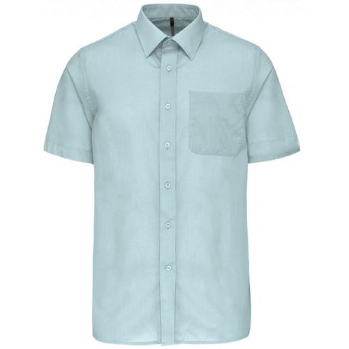 Chemise Popeline Manches Courtes - K551- Vert Menthe - Homme