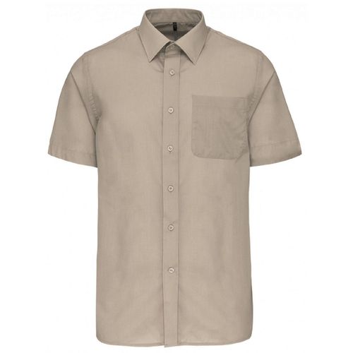 Chemise Popeline Manches Courtes - K551- Beige - Homme