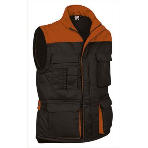 Gilet Doudoune De Travail Sans Manches - Homme - Ref Thunder - Black Orange