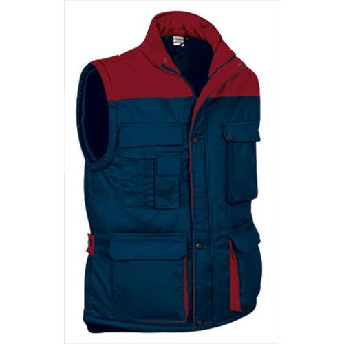 Gilet Doudoune Sans Manches - Homme - Ref Thunder - Navy Rouge