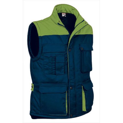 Gilet Doudoune Sans Manches - Homme - Ref Thunder - Navy Vert Lime