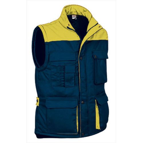 Gilet Doudoune Sans Manches - Homme - Ref Thunder - Navy Jaune