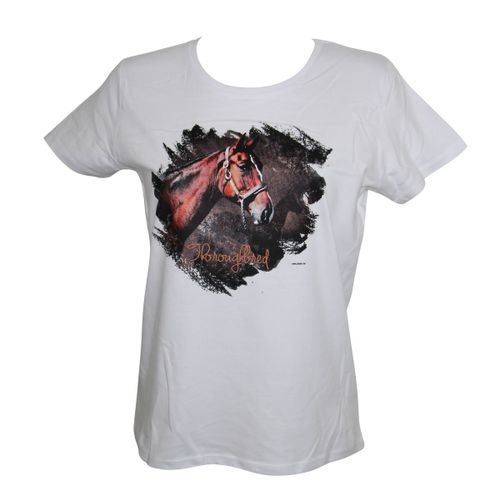 T-Shirt Femme Manches Courtes - Cheval - 20965 - Blanc
