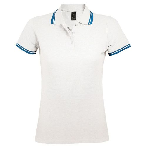 Polo Femme - 00578 - Blanc Et Aqua
