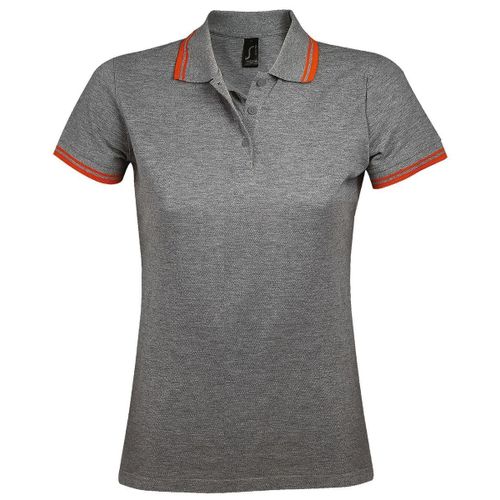 Polo Femme - 00578 - Gris Et Orange