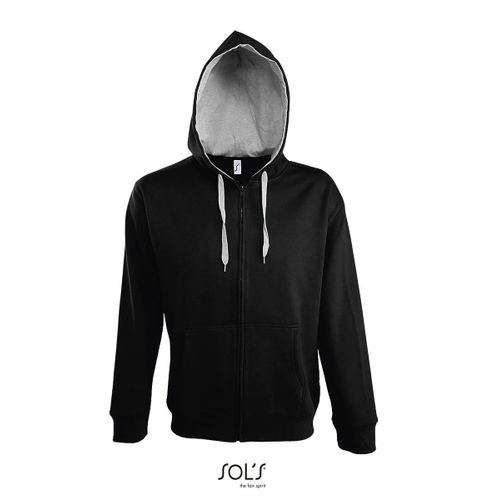 Veste Doublée Zippée À Capuche - Homme- 46900 - Noir