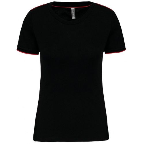 T-Shirt Professionnel Daytoday Pour Femme - Wk3021 - Noir Et Rouge
