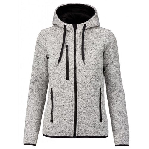Veste À Capuche Chinée - Femme - Pa366 - Gris Clair Mélange