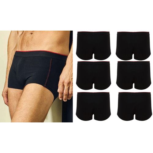 Lot 6 Boxers Shorty Homme 8001 - Coton - Noir