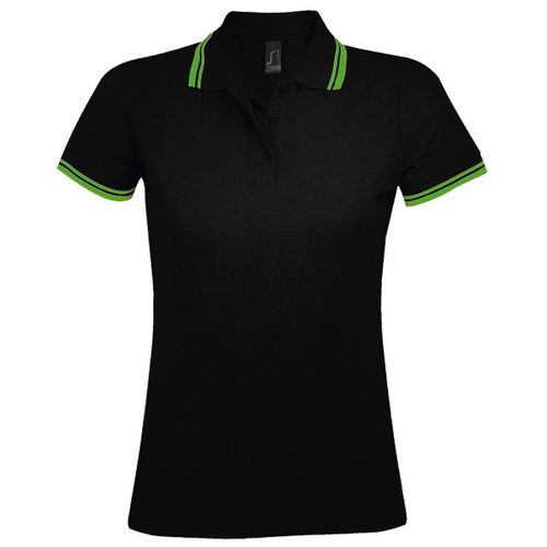 Polo Femme - 00578 - Noir Et Lime