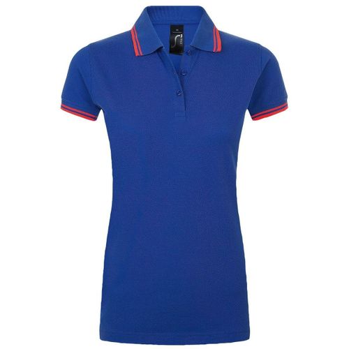 Polo Femme - 00578 - Bleu Roi Et Corail
