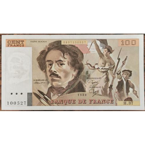 Billet 100 Francs Eugène Delacroix 1980 France H.37