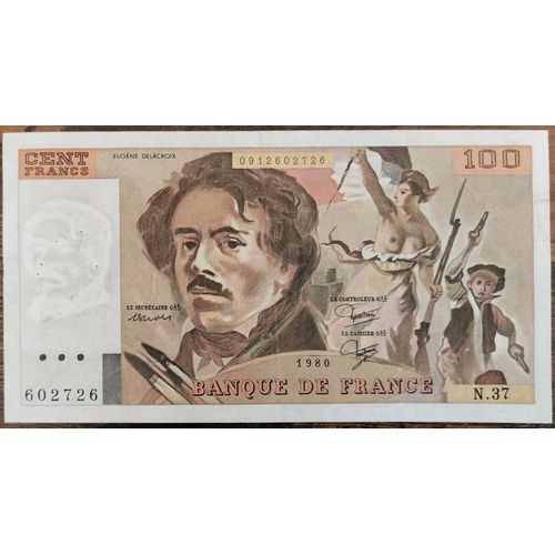 Billet 100 Francs Eugène Delacroix 1980 France N.37
