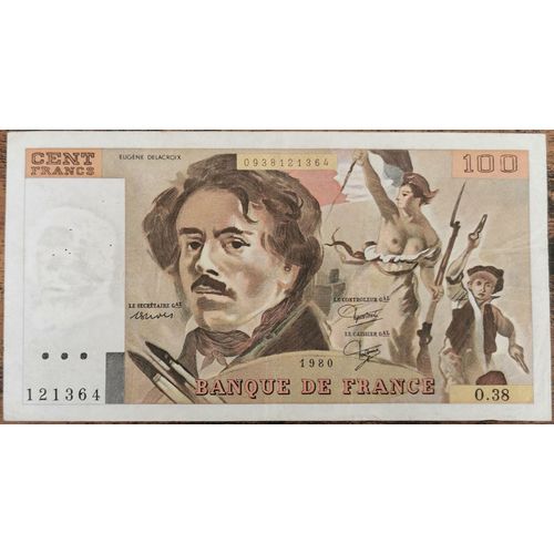 Billet 100 Francs Eugène Delacroix 1980 France O.38