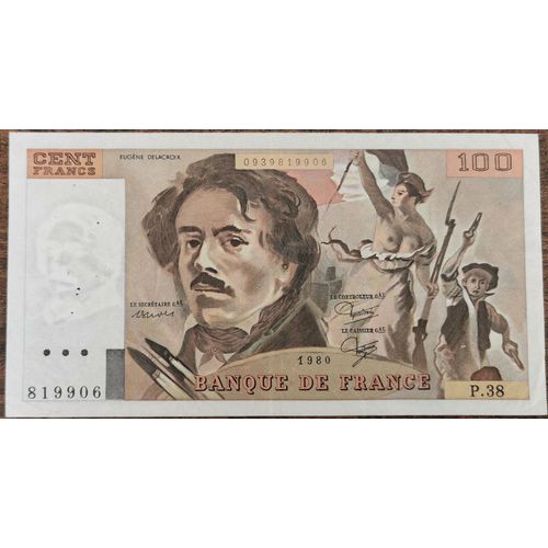 Billet 100 Francs Eugène Delacroix 1980 France P.38