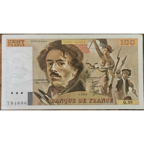 Billet 100 Francs Eugène Delacroix 1980 France Q.39 794606
