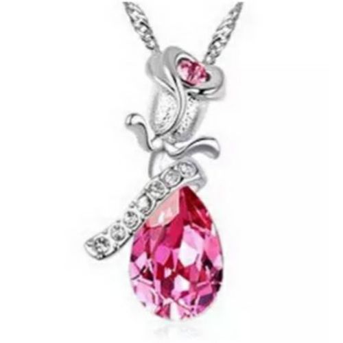 Collier Goutte Avec Rose.