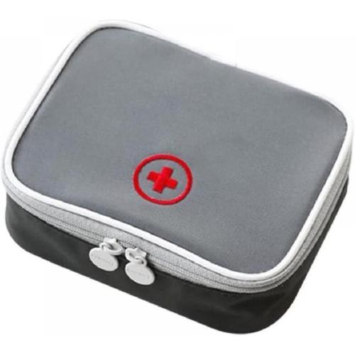 1PCS Trousse de Secours Voyage Portable Kit Mini Trousse de Secours Vide,  pour maison, sports, Camping (Gris)